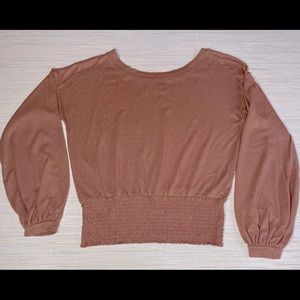 Abercrombie & Fitch * Soft A&F Cozy * Boat Neck Peasant Top * Rust * Sz M *